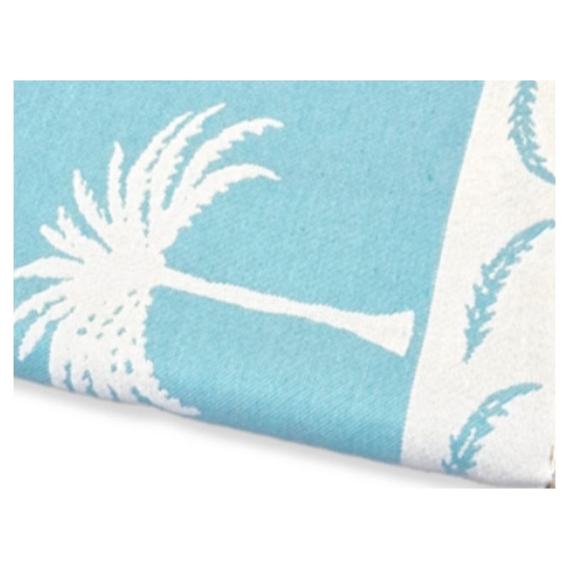 Hammam Corner - 100% Recycled Cotton Palm Beach Towel - Turquoise