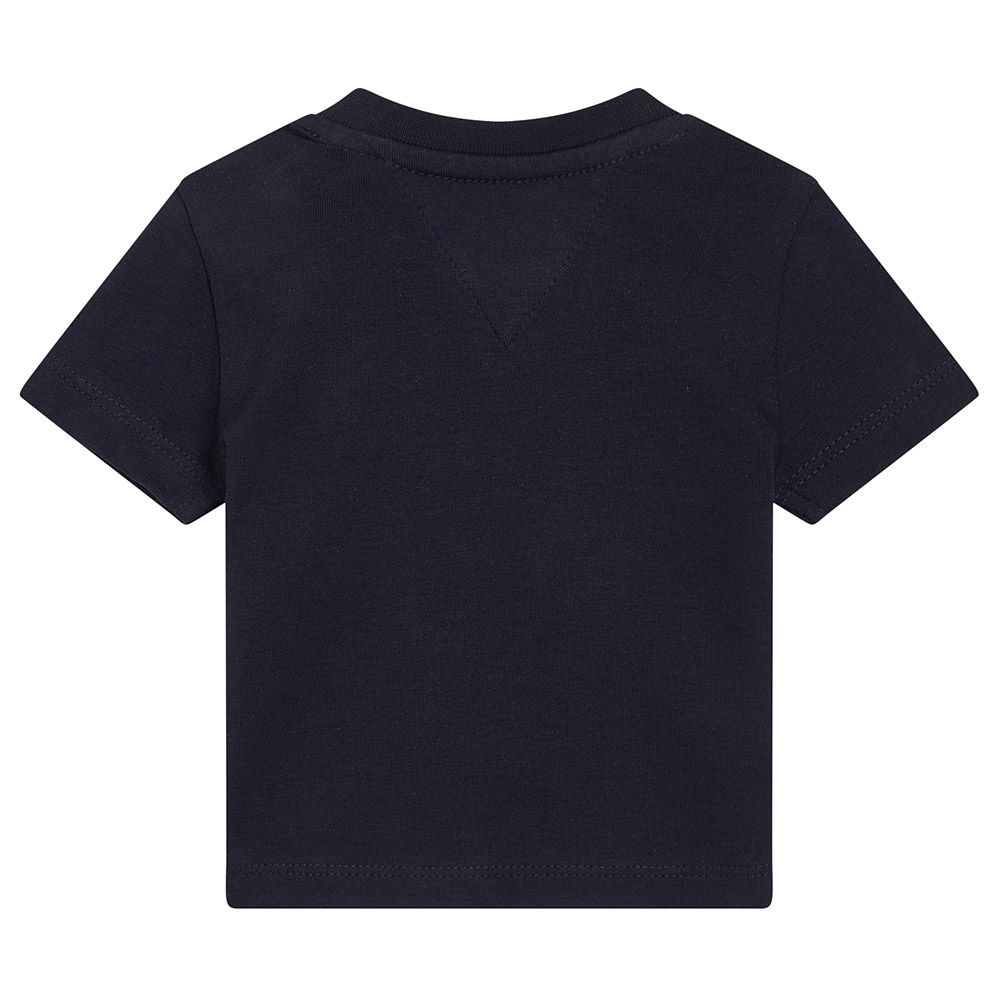 Tommy Hilfiger - Baby TH Logo Print Short Sleeve Tee - Blue