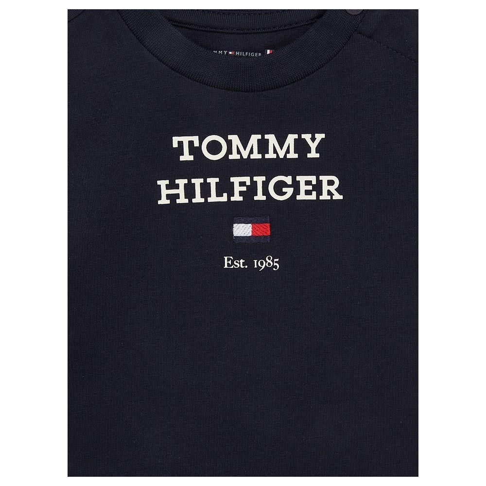 Tommy Hilfiger - Baby TH Logo Print Short Sleeve Tee - Blue