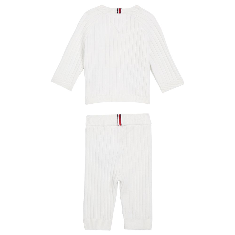 Tommy Hilfiger - 2pc-Set - Baby Rib Sweater Set Giftbox - White