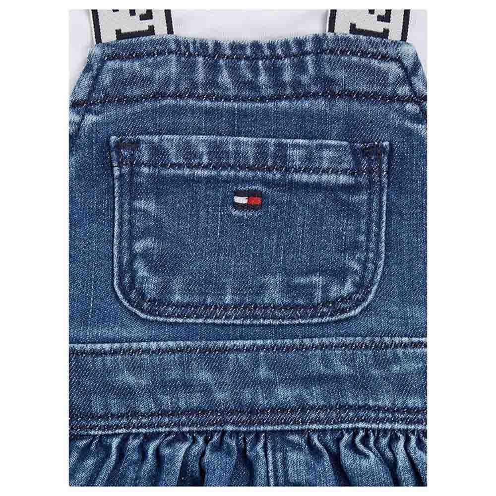 Tommy Hilfiger - 2pc-Set - Baby Top & Denim Dungaree Dress - Denim