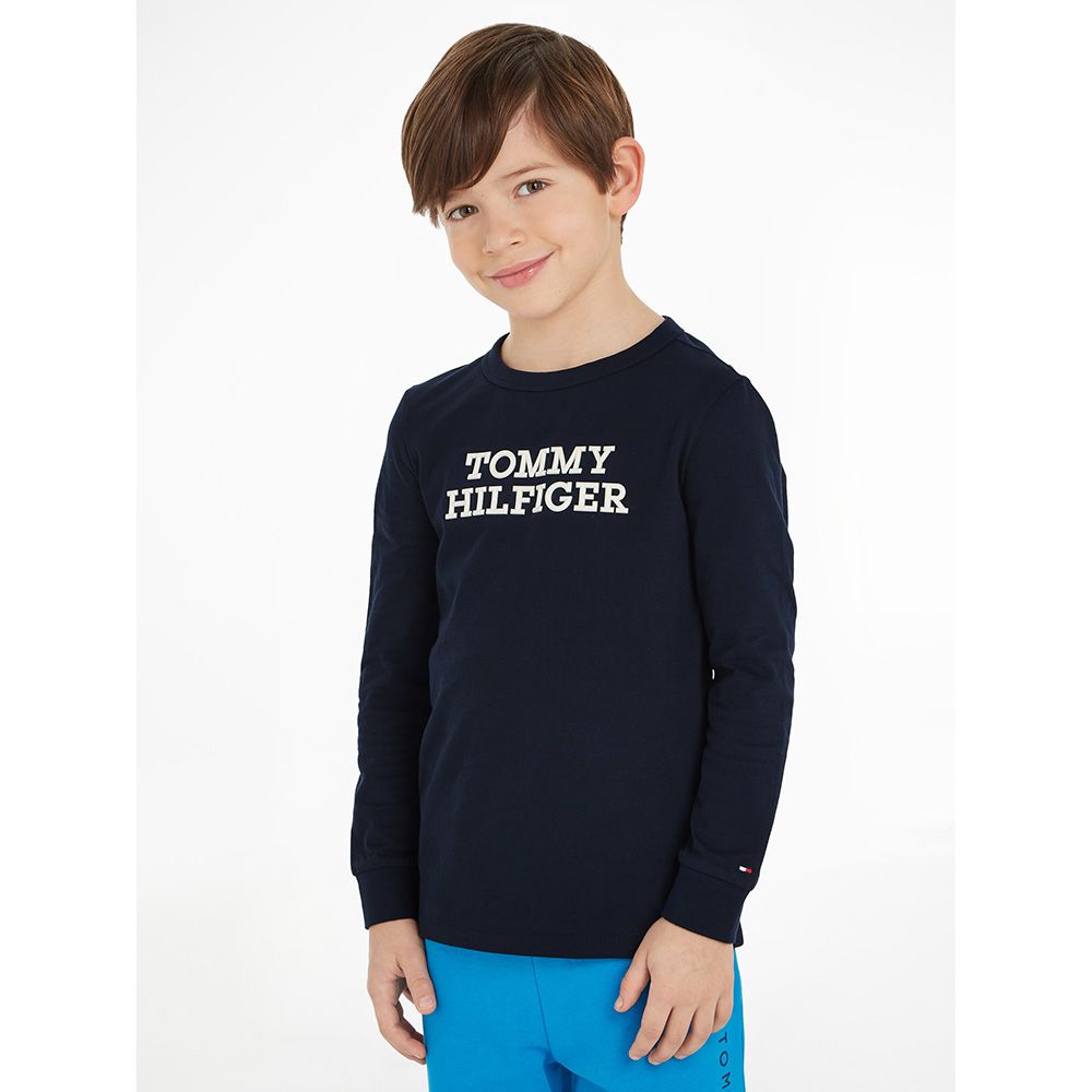 Tommy Hilfiger - TH Logo Long Sleeves Tee - Navy Blue