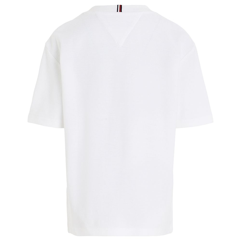 Tommy Hilfiger - Global Stripe Pique Short Sleeves Tee - White