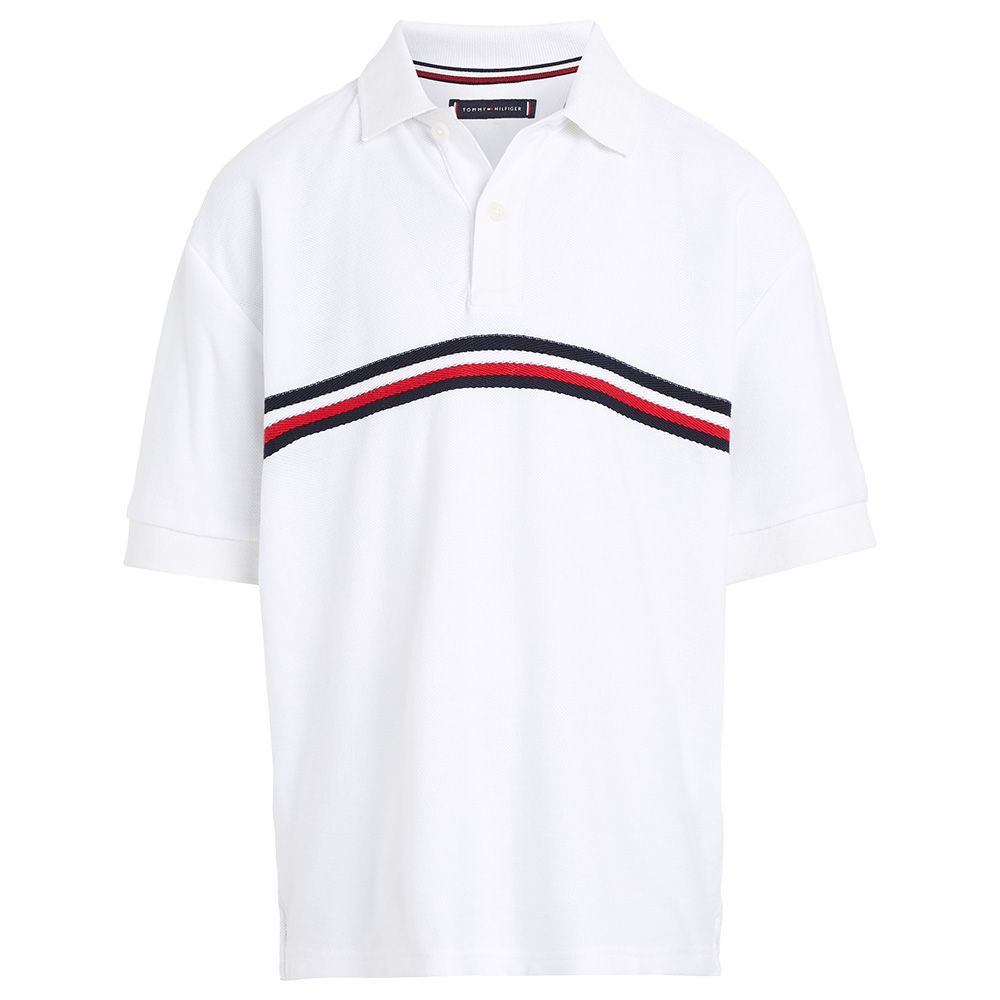 Tommy Hilfiger - Jaquard Global Stripes Short Sleeves Polo T-Shirt - White