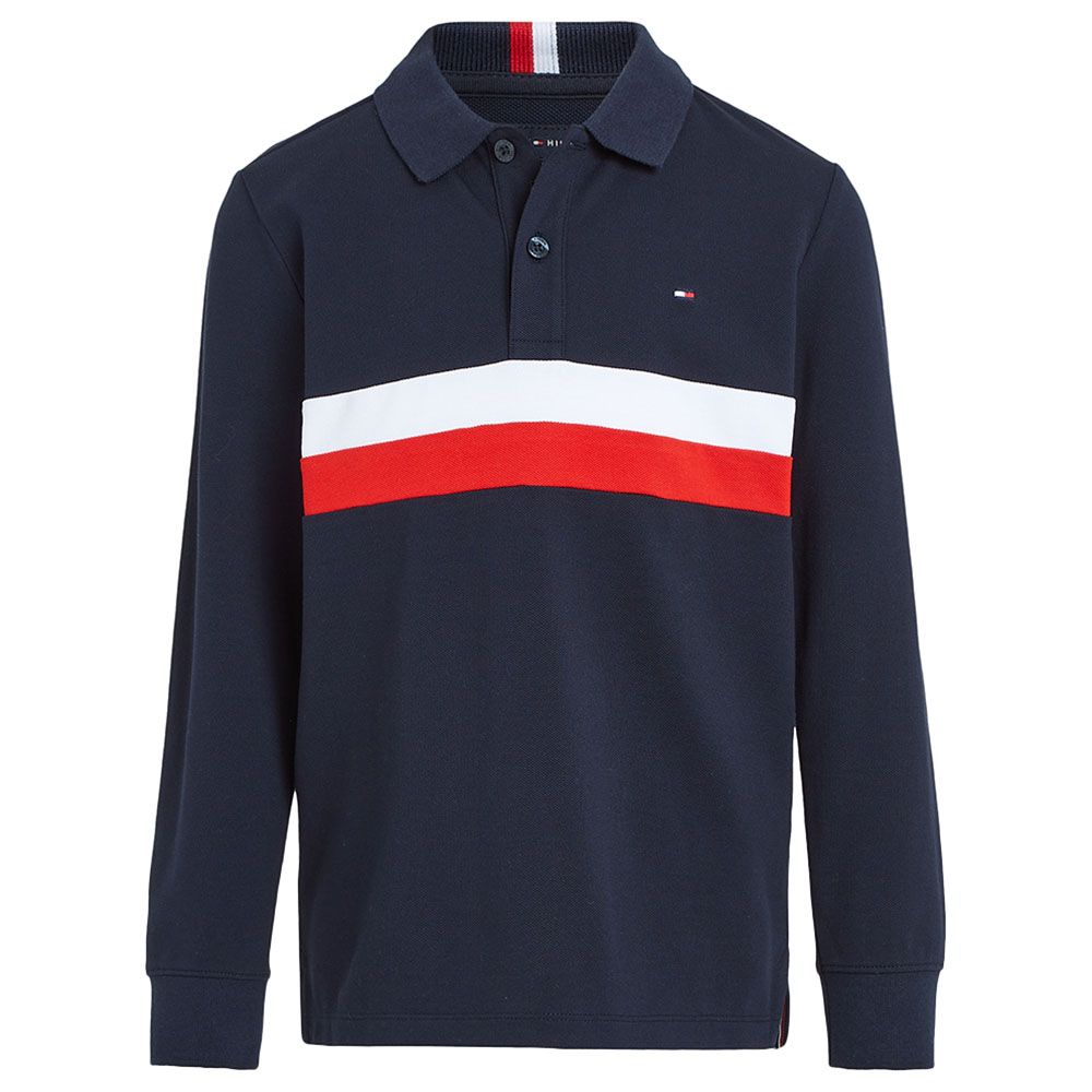 Tommy Hilfiger - Colorblock Longsleeves Polo T-Shirt - Blue