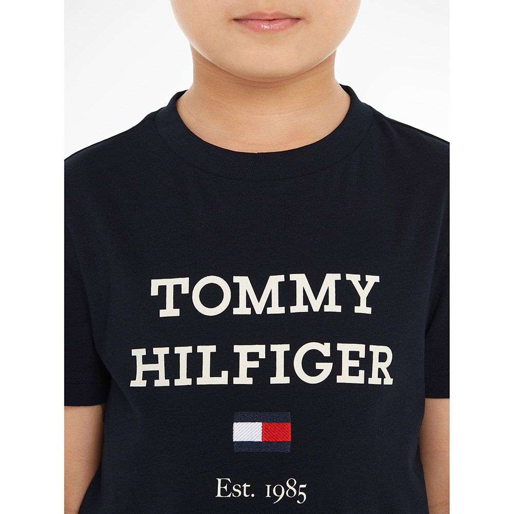 Tommy Hilfiger - TH Logo Print Short Sleeve Tee - Blue