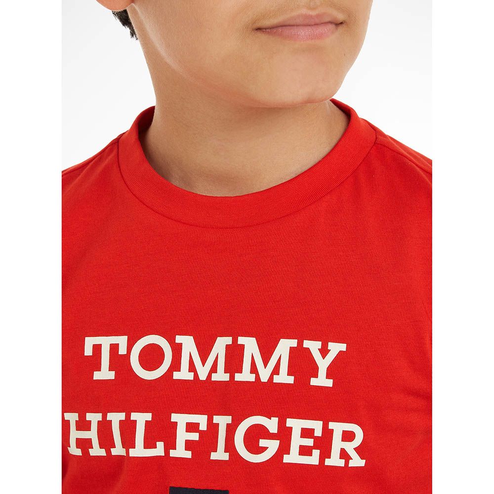 Tommy Hilfiger - TH Logo Print Short Sleeve Tee - Red