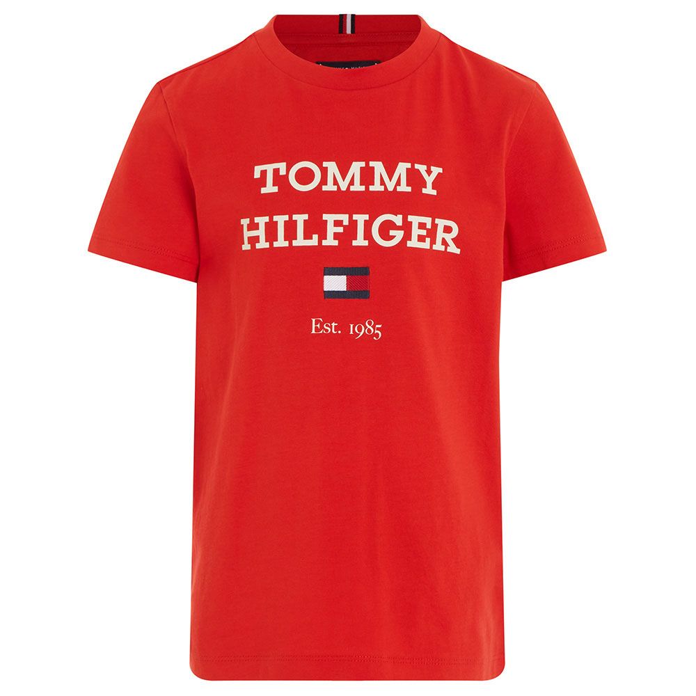 Tommy Hilfiger - TH Logo Print Short Sleeve Tee - Red