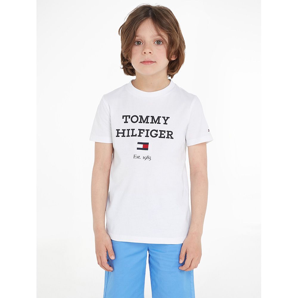 Tommy Hilfiger - TH Logo Print Short Sleeve Tee - White