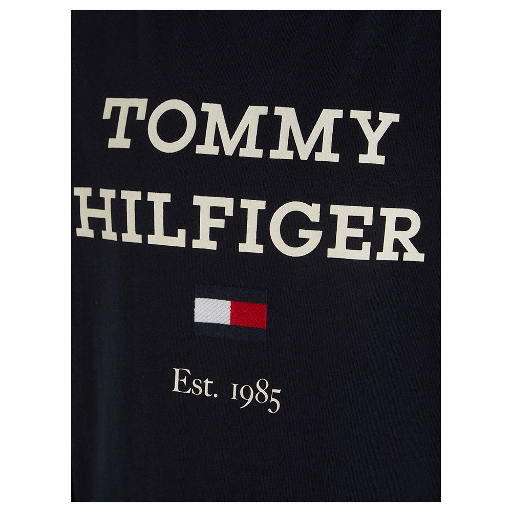 Tommy Hilfiger - TH Logo Print Long Sleeve Tee - Blue