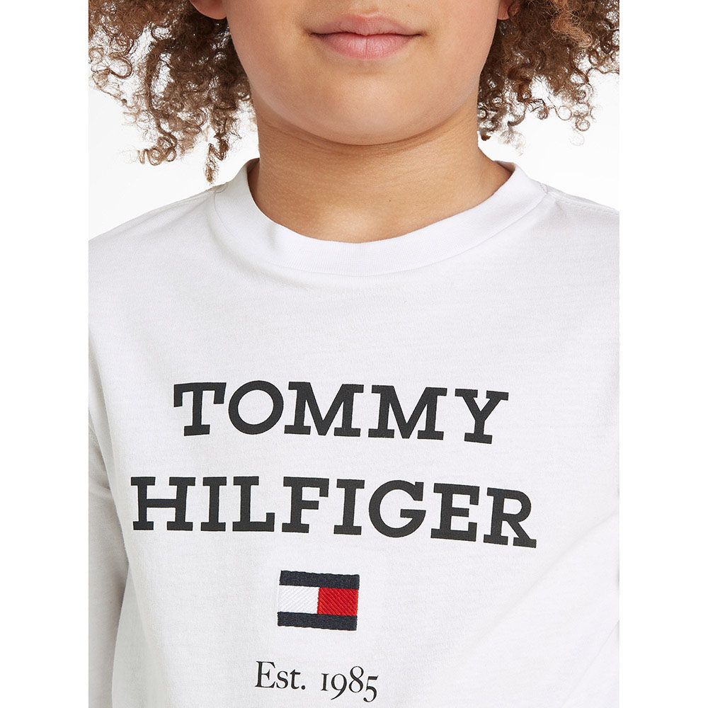 Tommy Hilfiger - TH Logo Print Long Sleeve Tee - White