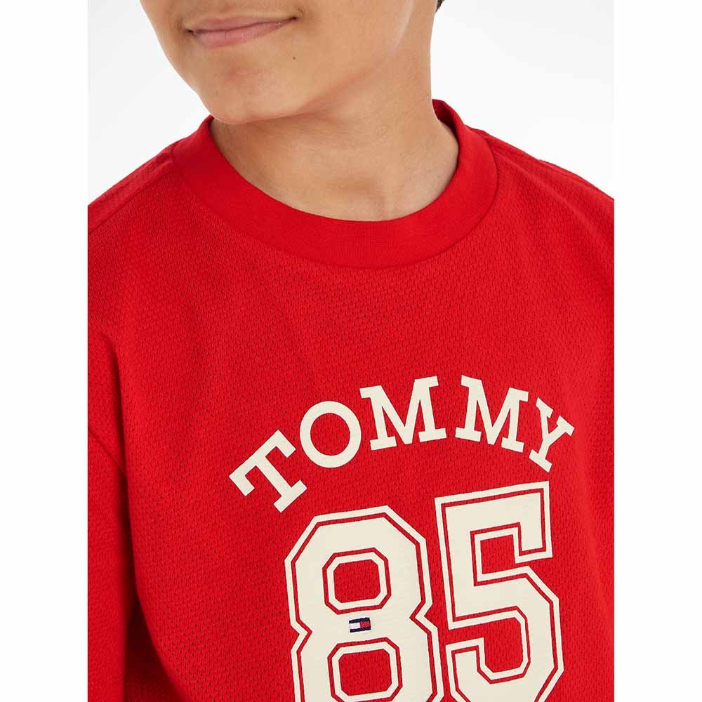 Tommy Hilfiger - Mesh Varsity Short Sleeve Tee - Red