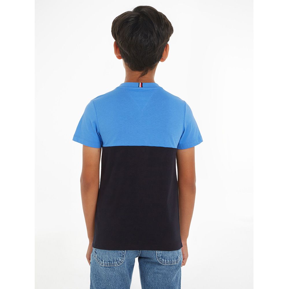 Tommy Hilfiger - Essential Color block Logo Short Sleeves Tee - Blue