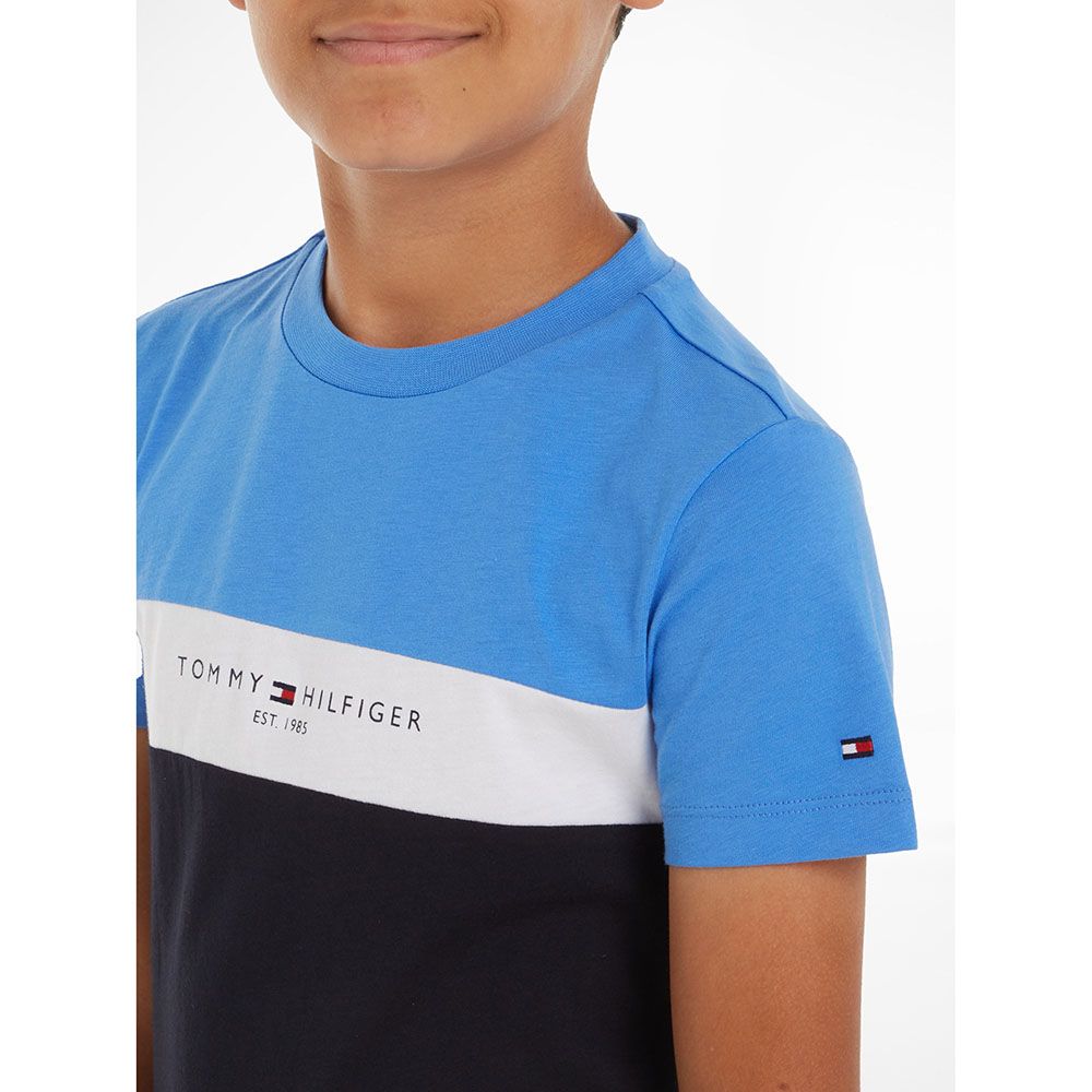 Tommy Hilfiger - Essential Color block Logo Short Sleeves Tee - Blue