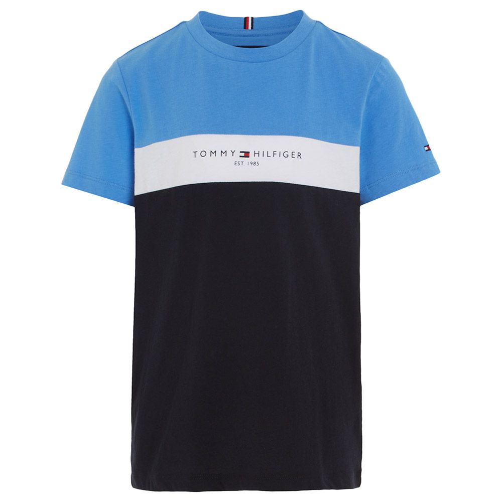 Tommy Hilfiger - Essential Color block Logo Short Sleeves Tee - Blue