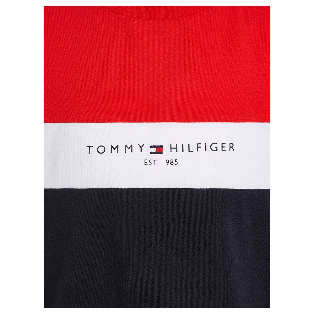 Tommy Hilfiger - Essential Color block Logo Short Sleeves Tee - Red