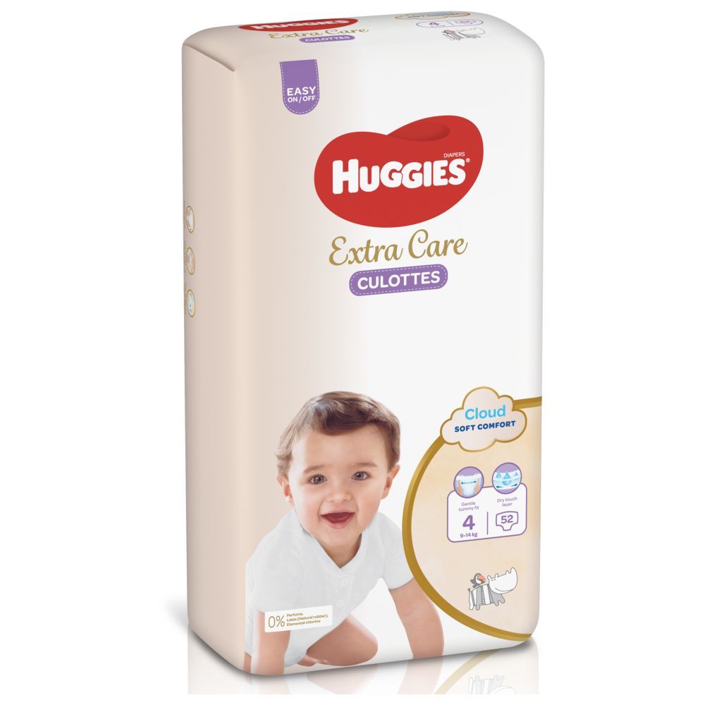 Huggies - Extra Care Culottes Diaper Pants - 9-14 Kg - Size 4 - 52pcs