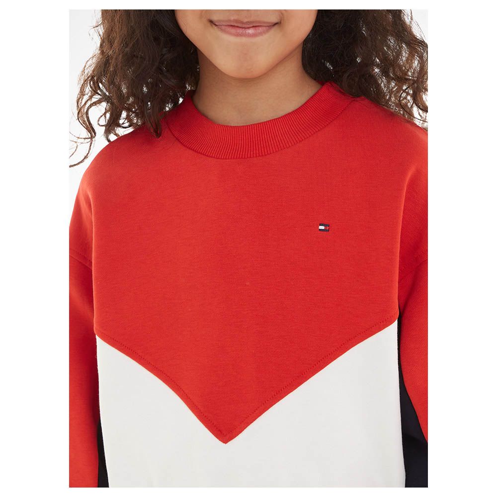 Tommy Hilfiger - Colorblock Crew Neck Sweatshirt - Orange