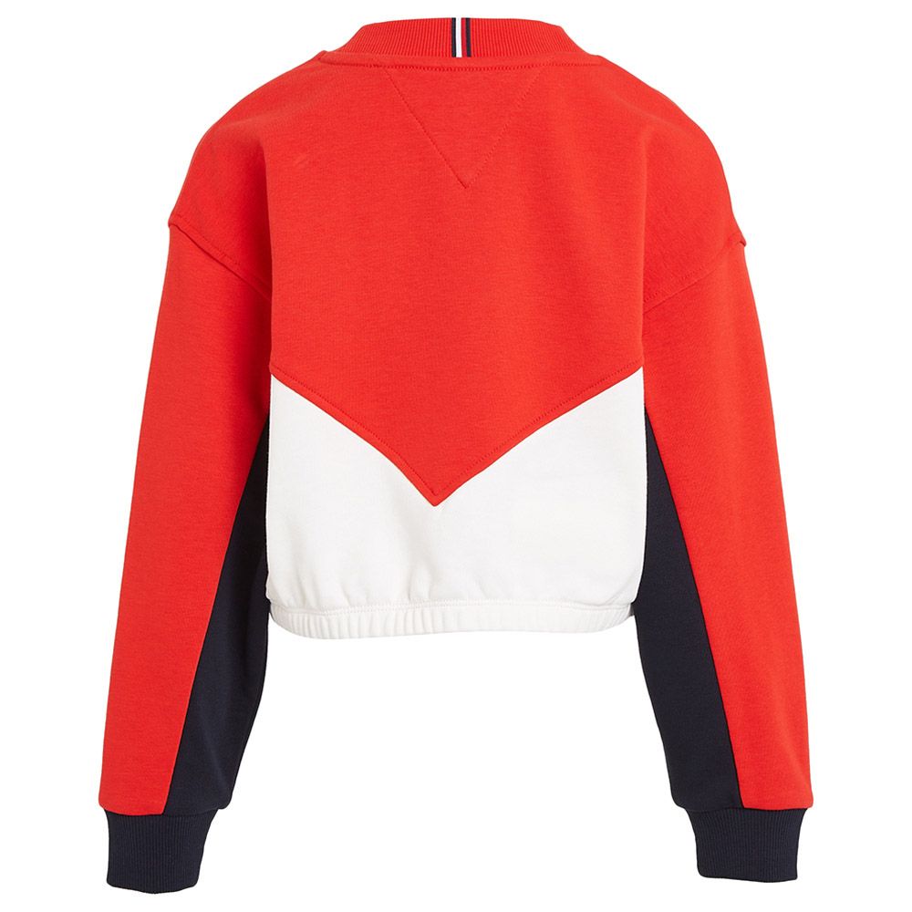 Tommy Hilfiger - Colorblock Crew Neck Sweatshirt - Orange