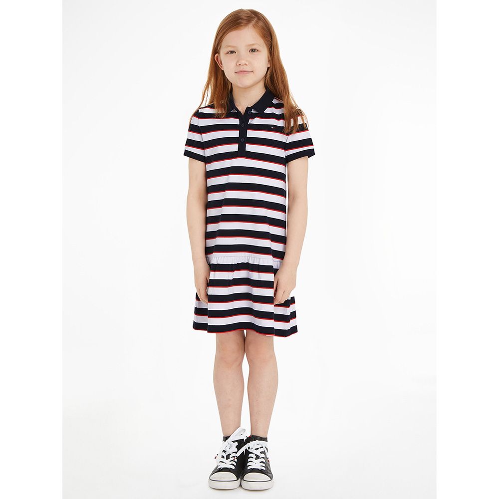 Tommy Hilfiger - Essential Short Sleeve Polo Dress - Blue/Red