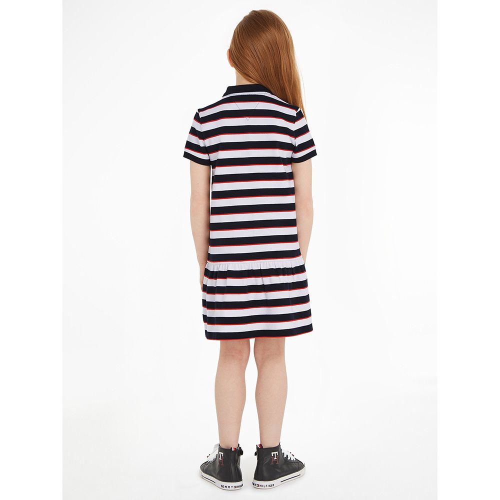 Tommy Hilfiger - Essential Short Sleeve Polo Dress - Blue/Red