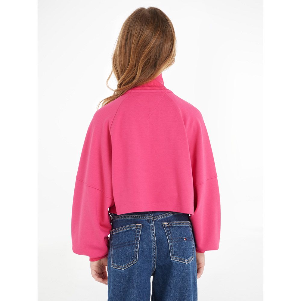 Tommy Hilfiger - Half Zip Mock Neck Sweatshirt - Pink