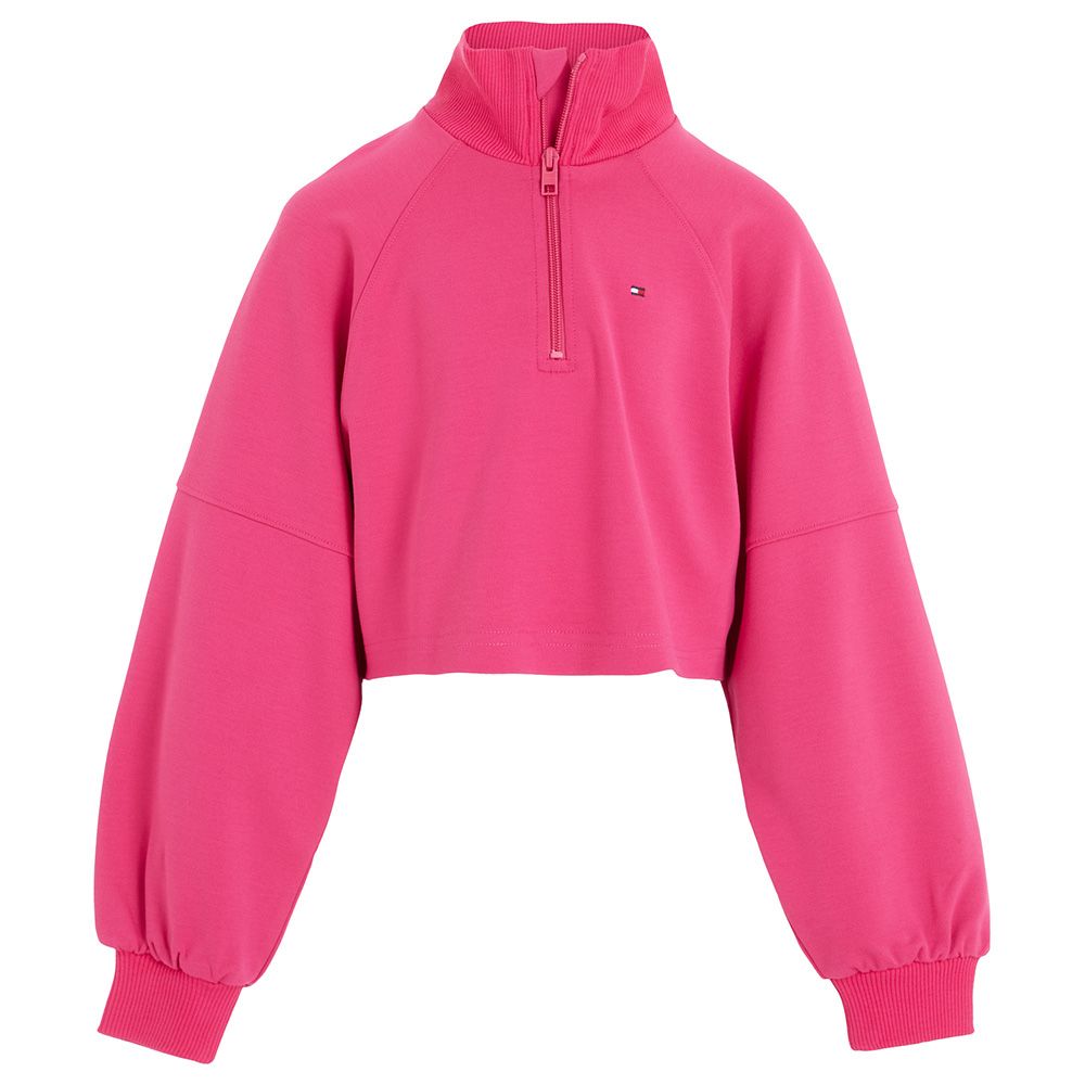 Tommy Hilfiger - Half Zip Mock Neck Sweatshirt - Pink