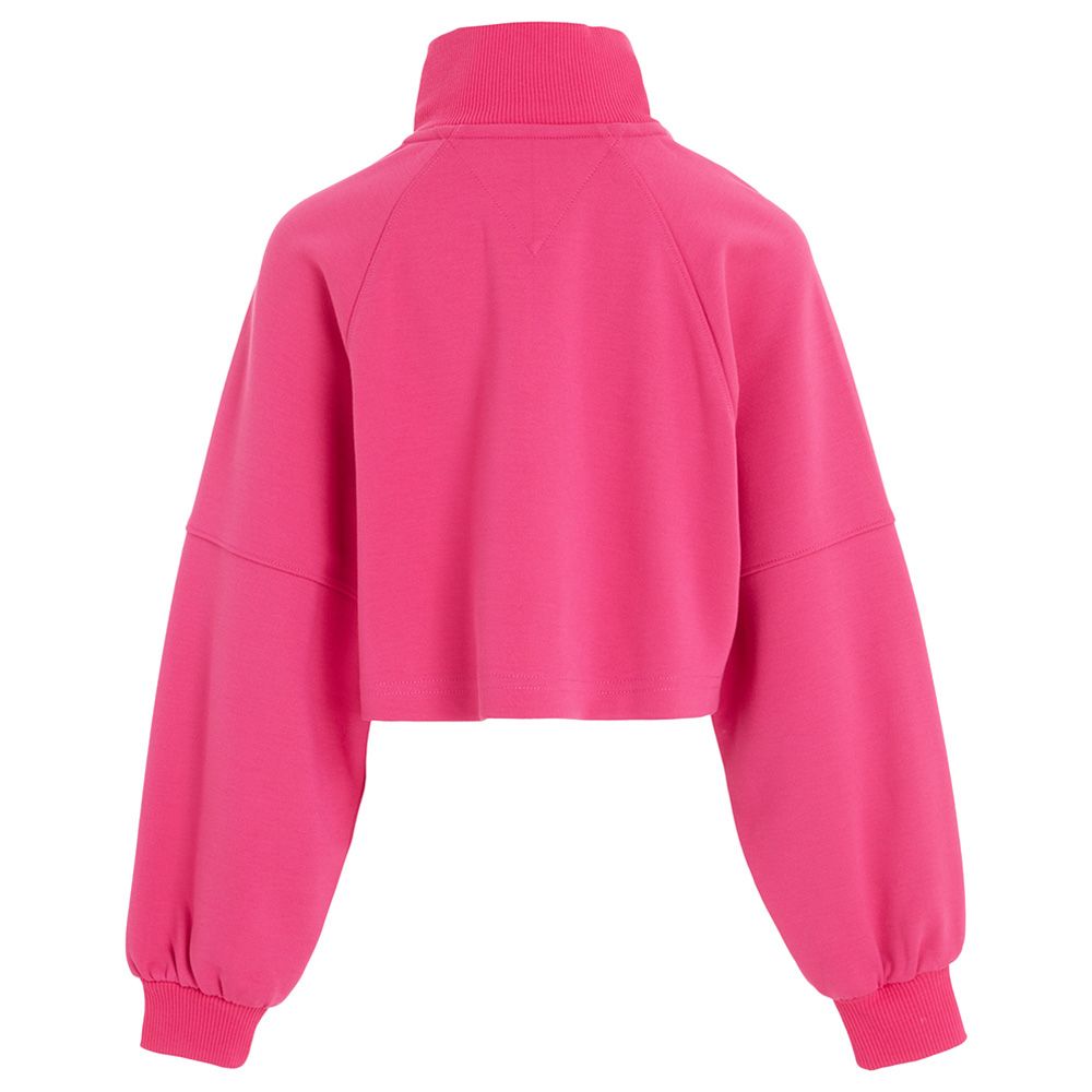 Tommy Hilfiger - Half Zip Mock Neck Sweatshirt - Pink