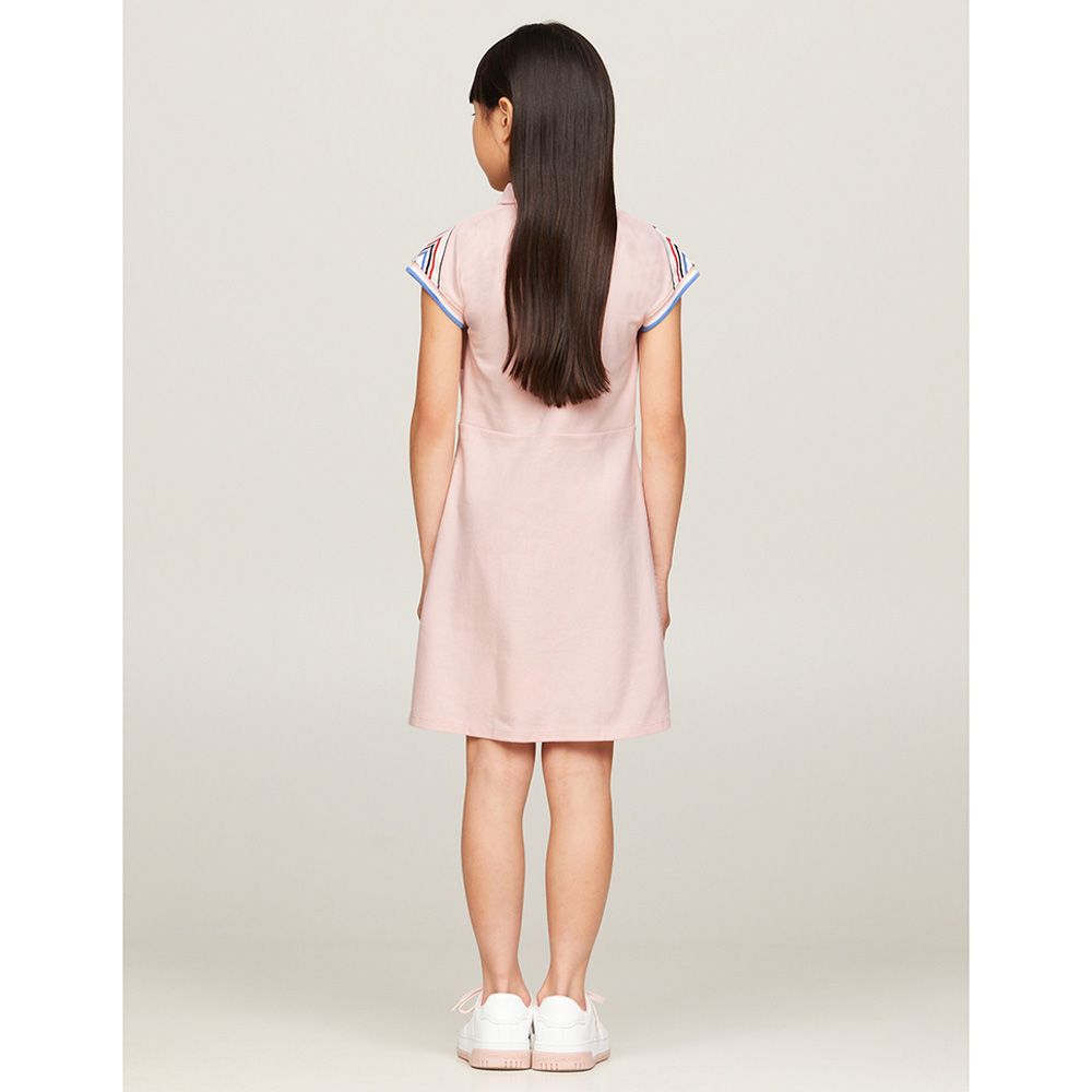 Tommy Hilfiger - Shoulder Stripe Polo Dress - Pink