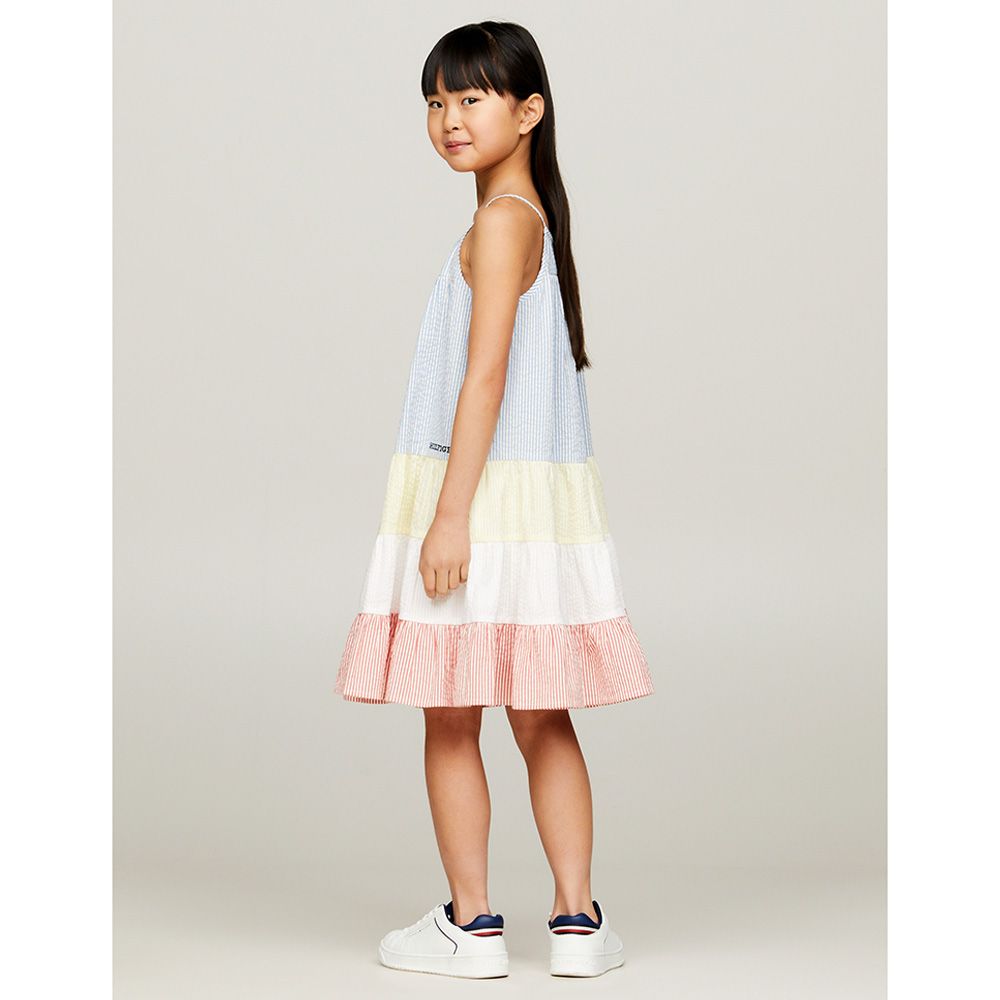 Tommy Hilfiger - Mixed Stripe Seersucker Tiered Dress