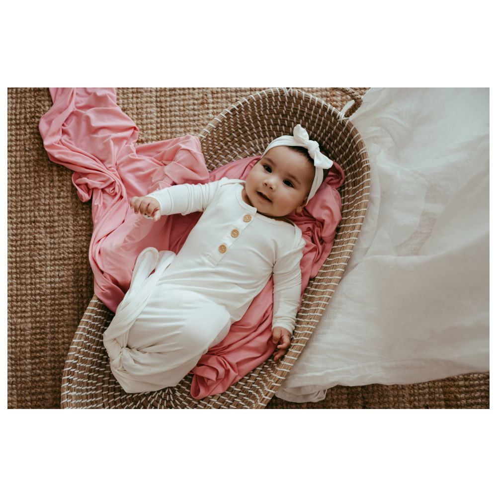 Anvi Baby - Knotted Gown - White