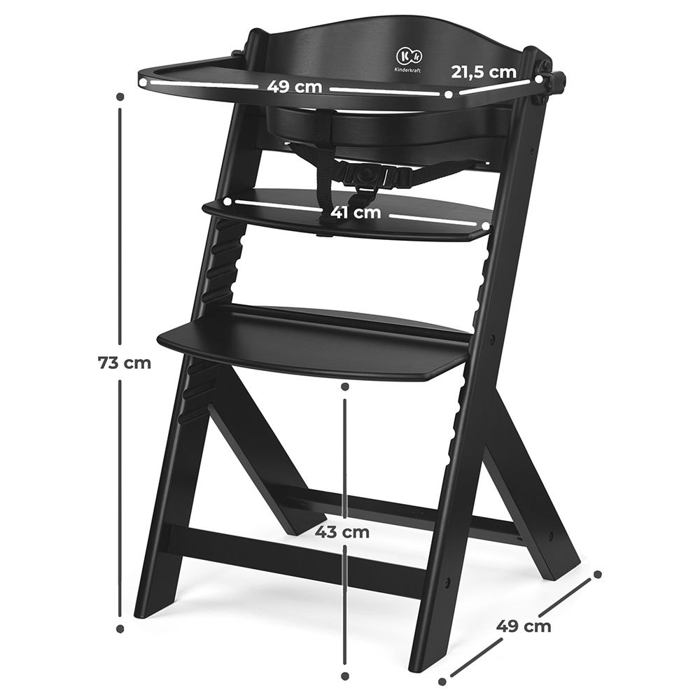 Kinderkraft - Enock Highchair - Black