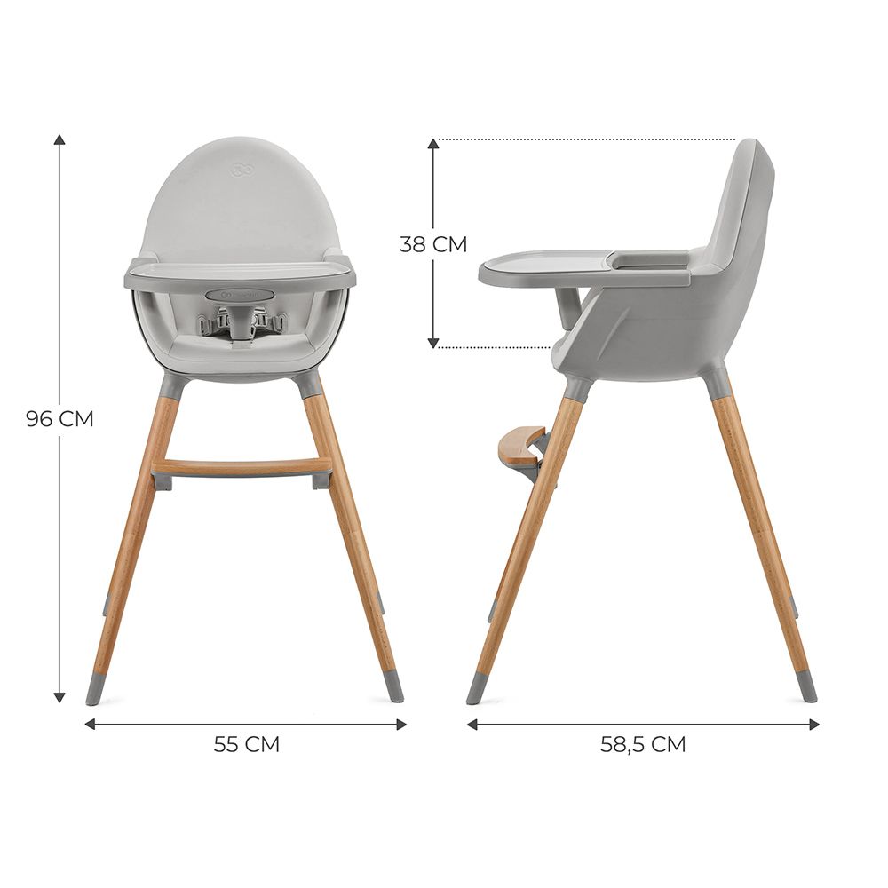 Kinderkraft - 2-in-1 Fini 2 Baby High Chair - Grey