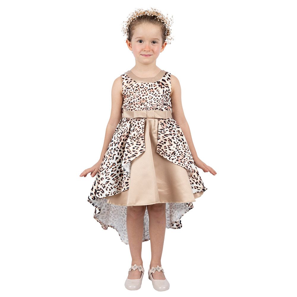 D' Daniela - Amy Leopard Print Party Dress - Brown