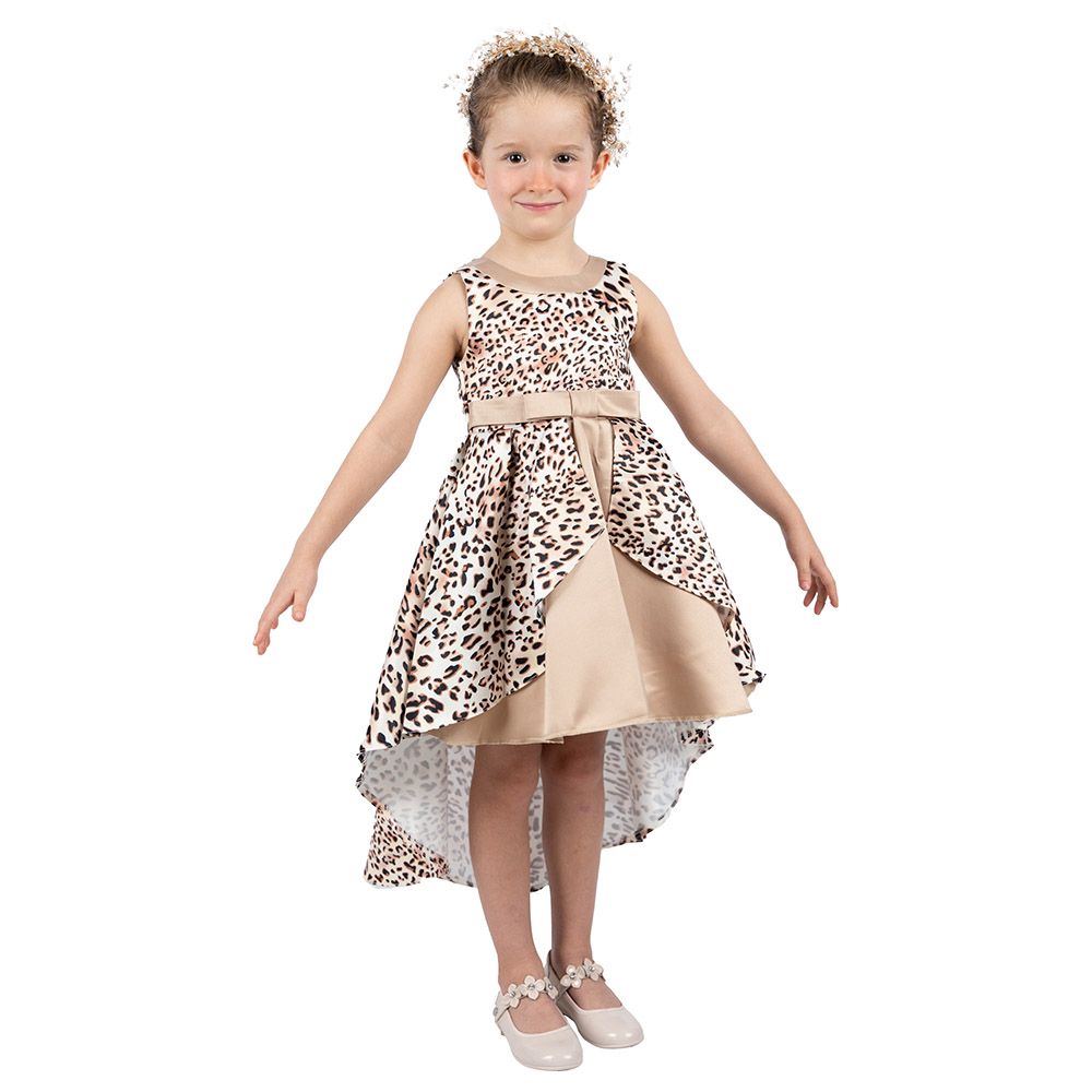 D' Daniela - Amy Leopard Print Party Dress - Brown