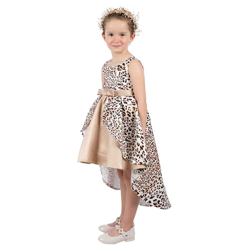 D' Daniela - Amy Leopard Print Party Dress - Brown