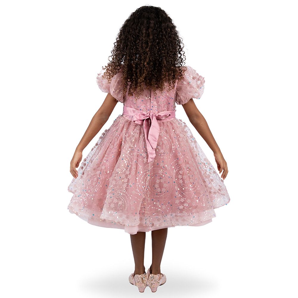 D' Daniela - Girls Balloon Sleeves Katherina Dress - Dark Pink