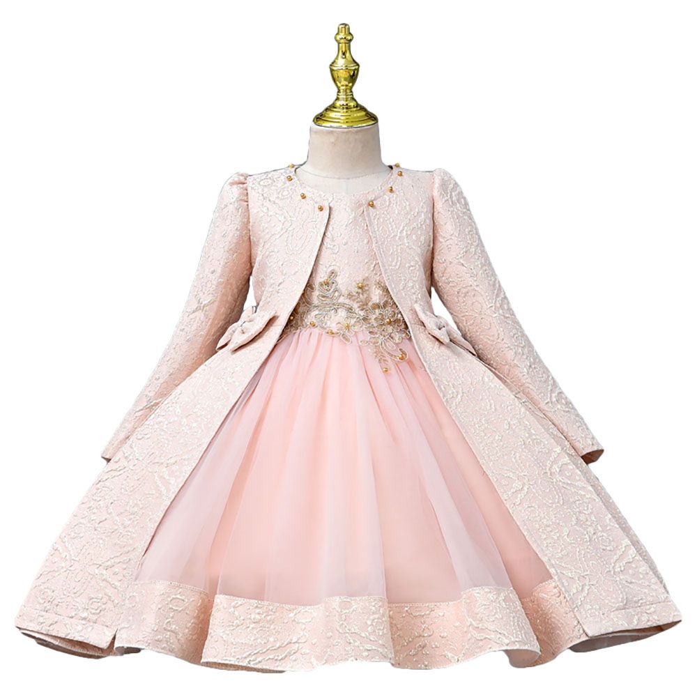 D' Daniela - Jasmine Flowers Party Dress w/ Jacket - Pink