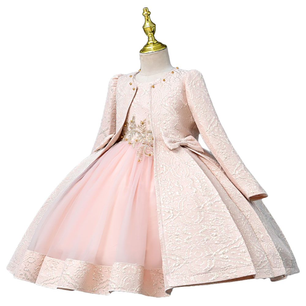 D' Daniela - Jasmine Flowers Party Dress w/ Jacket - Pink