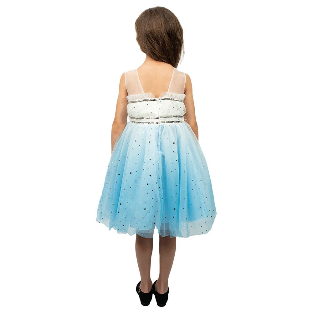 D' Daniela - Sleeveless Little Star Party Dress - Blue