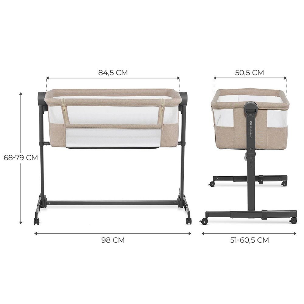 Kinderkraft - 2-in-1 Neste Up 2 Bedside Crib - Beige