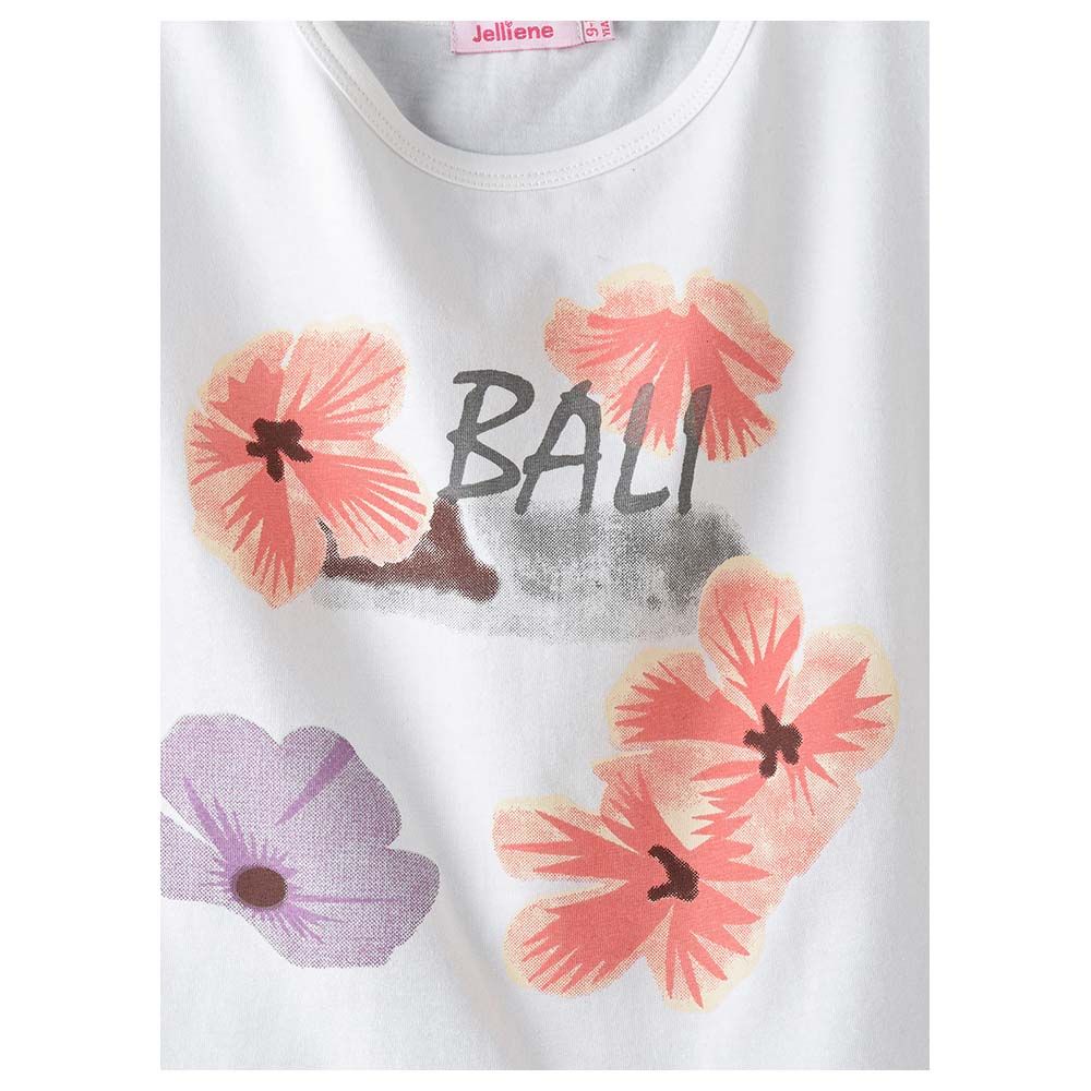 Jelliene - Sunshine Squad Girls' Playful Prints Comfy Tees - White