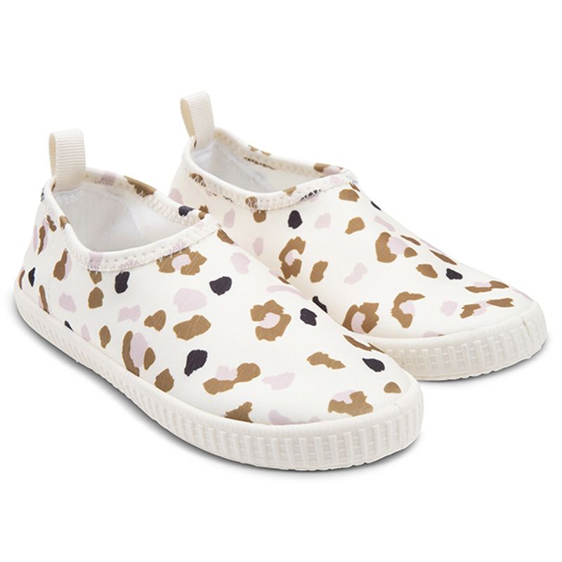 Swim Essentials - Kaki Leopard Lycra Anti-Slip Sole Watershoe - Off-White