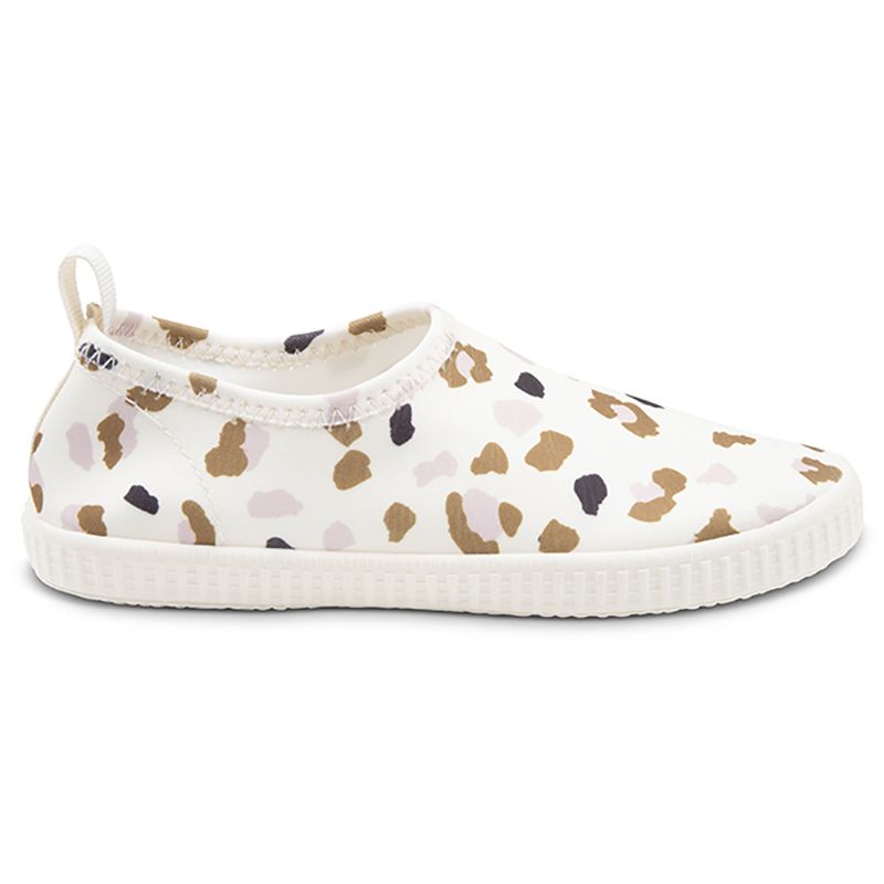 Swim Essentials - Kaki Leopard Lycra Anti-Slip Sole Watershoe - Off-White