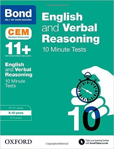 Bond 11+ Cem Eng & Verbal Reasoning 10 Min Tests 9-10 Years