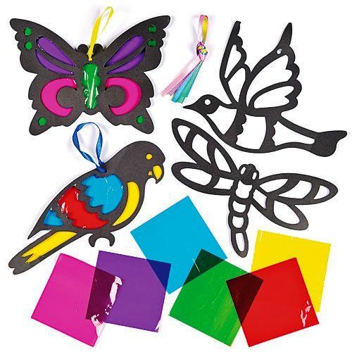 Baker Ross Flying Creatures Stained Glass Effect Decorations (Pack of 6)