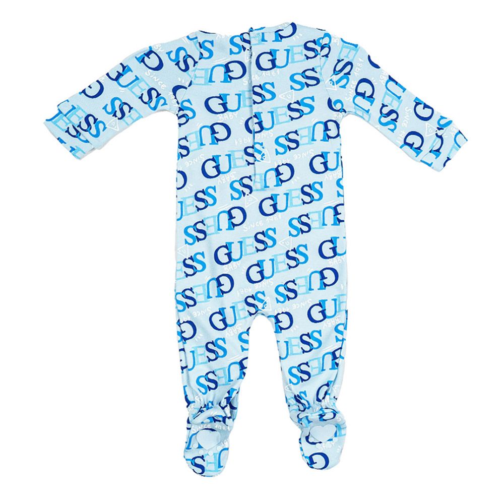 Guess - Boy's Printed Footie Sleepsuit - Blue