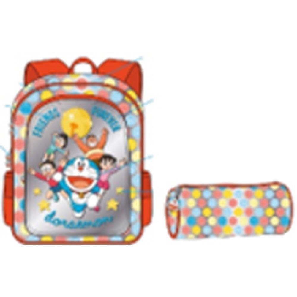 Doraemon - Back Pack 12-inch With Pencil Case - Red