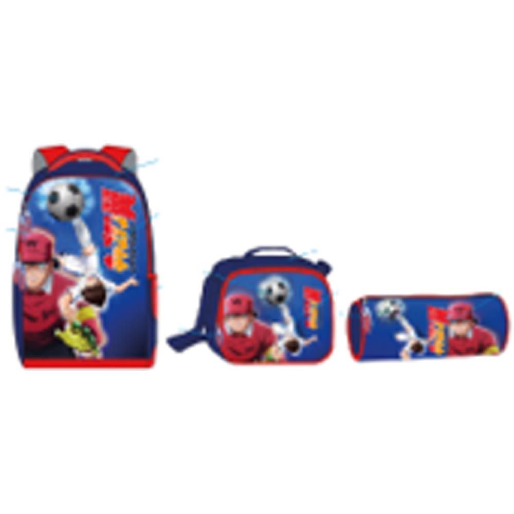 Captain Tsubasa - Back Pack 16-inch With Lunch Bag And Pencil Case - Blue