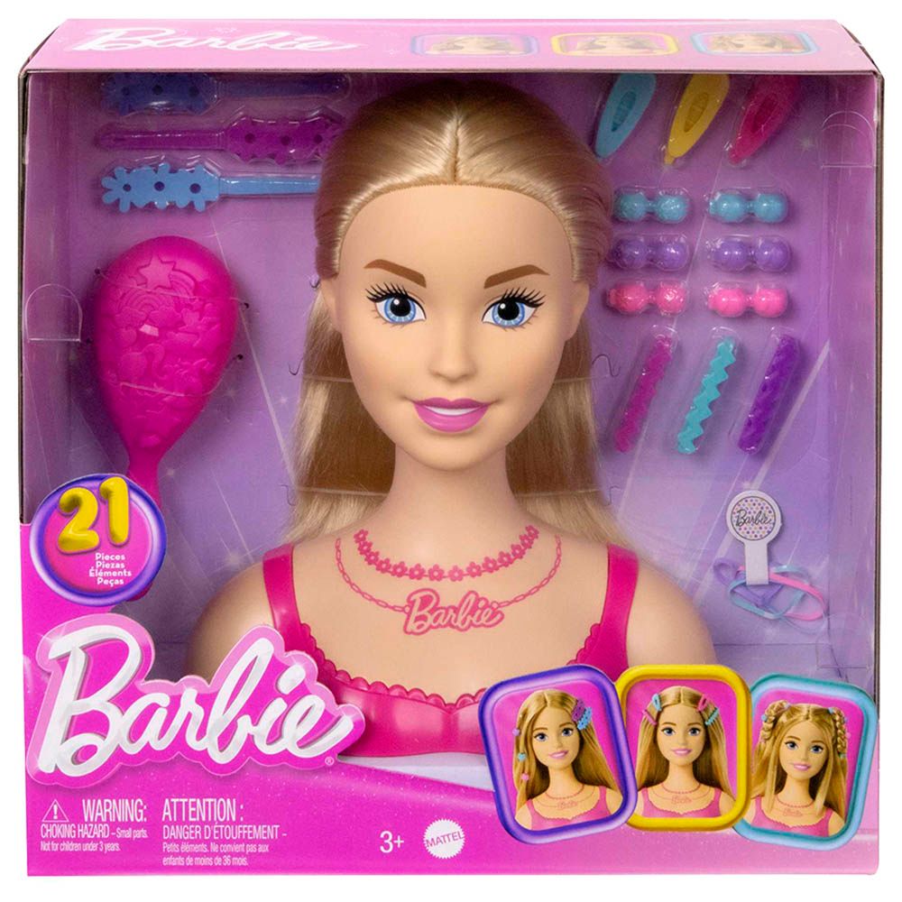 Mattel Games - Barbie Value Styling Head Playset - Blonde - 21pcs